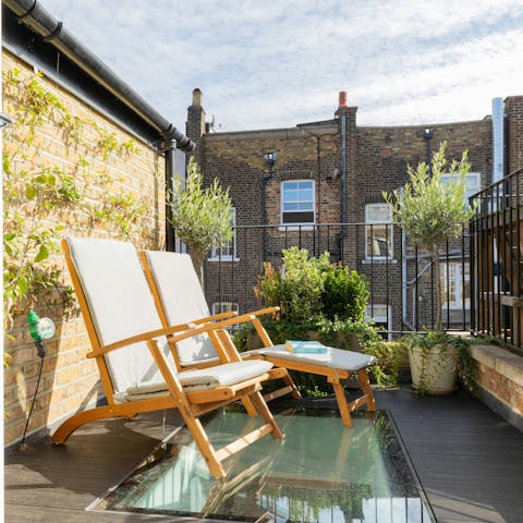 Take your morning coffee or tea onto the roof terrace