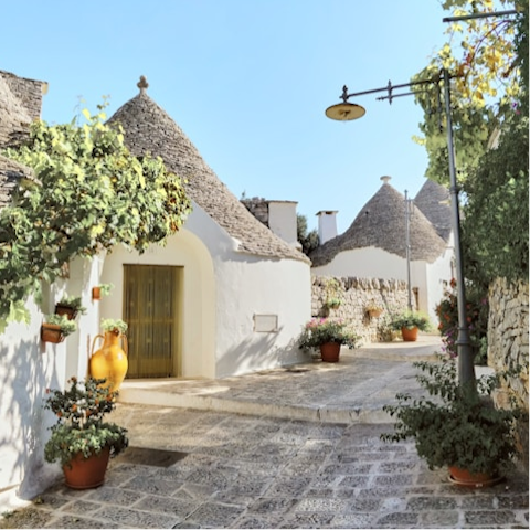 Head to the iconic town of Alberobello for sightseeing