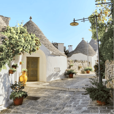 Head to the iconic town of Alberobello for sightseeing