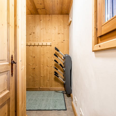 Store your kit in the home's boot room