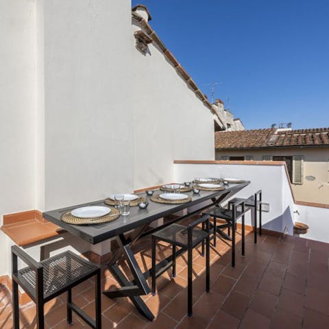 Savour sunset drinks and alfresco dining on the terrace