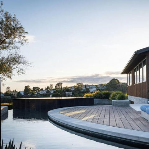Cool off in the infinity pool with views all the way to the Pacific