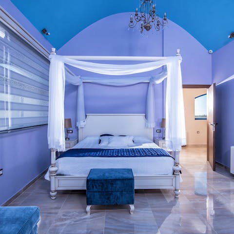 Enjoy a dreamy night's sleep in the four-poster bed