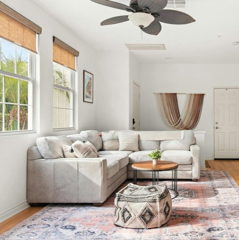 Chill out inn the bright living space before exploring the neighbourhood