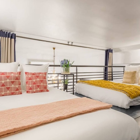 Make use of the handy sleeping mezzanine