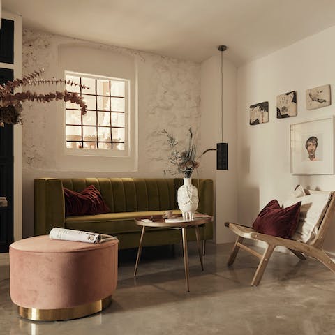 Sip coffee in the rustic yet beautiful villa