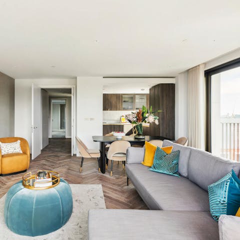 Kick back in the living area after a long day exploring London