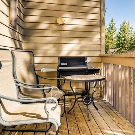 Enjoy the view from the balcony dining area