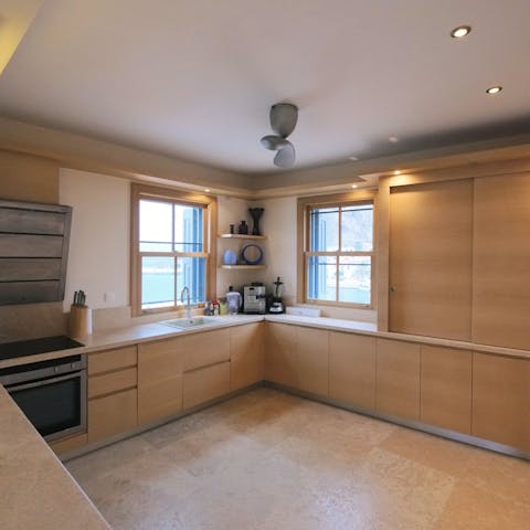 Whip up an array of Greek dishes in your sleek and modern kitchen