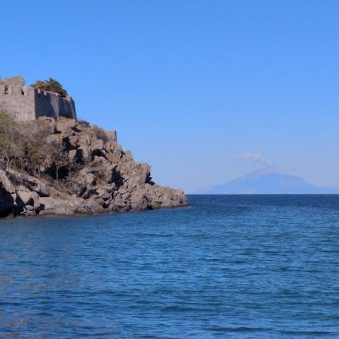 Visit the ancient and byzantine Castello di Myrina, a short climb away