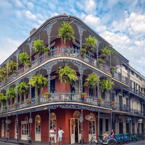 Enjoy your prime location, with the iconic French Quarter just a five-minute walk away