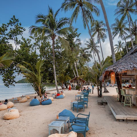 Make a beeline for the resort's exclusive beach with its sugary sand, restaurants and bars