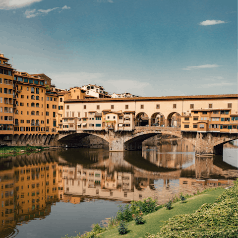 Meander across the iconic Ponte Vecchio – it's three minutes away