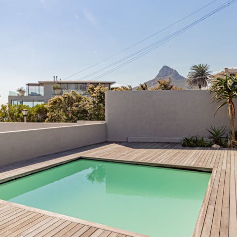 Dip into your private pool built into the deck