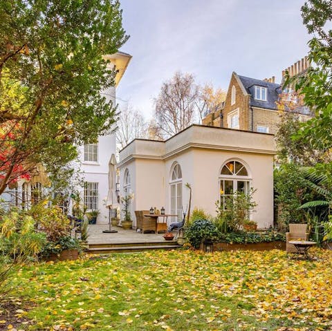 Enjoy a meal or catch some sun in the private garden