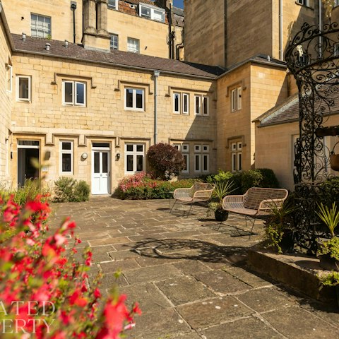 Step outside and relax in the shared courtyard