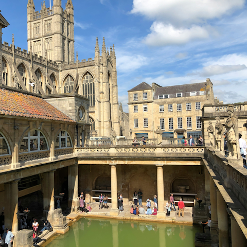 Take a short stroll to the world-famous Roman Baths