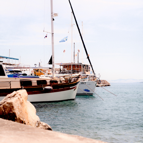 Stroll around Vodice's marina, a five-minute drive away