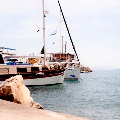 Stroll around Vodice's marina, a five-minute drive away