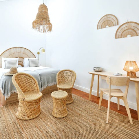 Catch up on work in the mezzanine bedroom