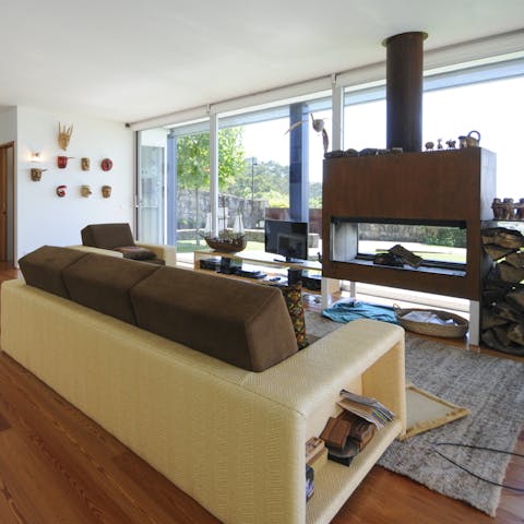 Spend a cosy night in by the wood-burning stove