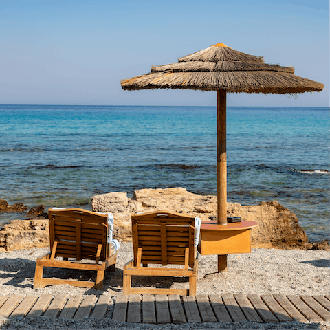 Spend the day on the coast – Paralia Faliraki is less than ten minutes by car