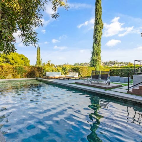 Begin the day with leisurely laps of your private pool