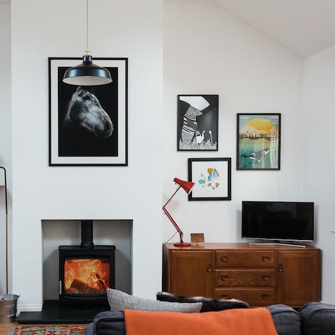 Light up the wood-burning stove and gather round with mugs of cocoa