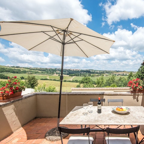 Soak up the panoramas from the terrace with sunset spritzes