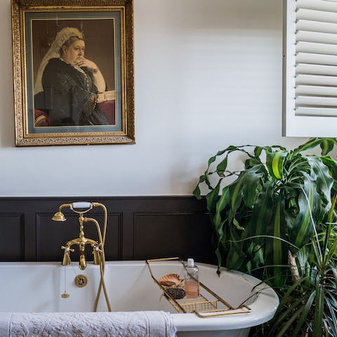 Enjoy a rejuvenating soak in one of the glamorous bathrooms