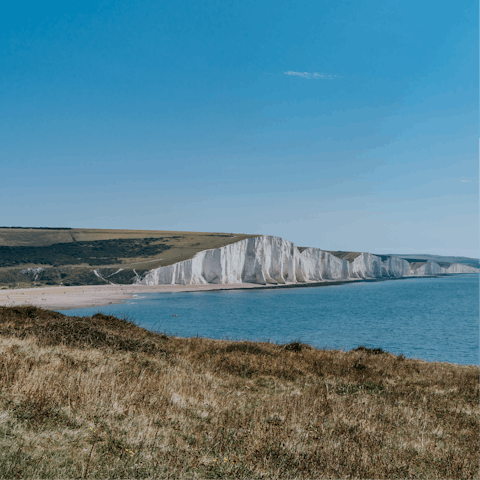 Explore the Sussex coast, including Seaford, around a thirty-minute drive away