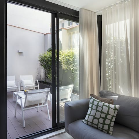 Enjoy the peace and serenity of the outdoor courtyard