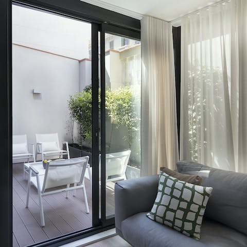 Enjoy the peace and serenity of the outdoor courtyard