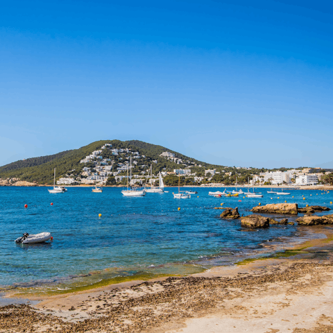 Hop in the car for an afternoon along the shores of Santa Eulalia, just a short drive away