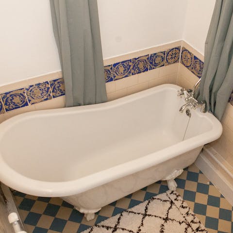 Have a soak in the claw-footed bath after exploring London