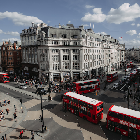 Hop on the nearby Tube into central London