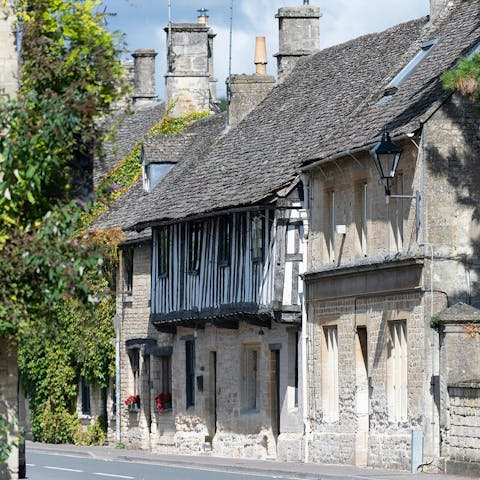 Wander medieval lanes and market squares in nearby historic Northleach