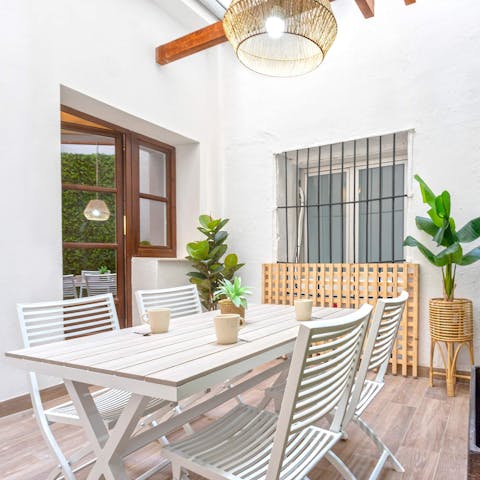 Head out onto the terrace with your morning coffee