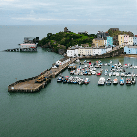 Discover Tenby, a seventeen-minute drive away