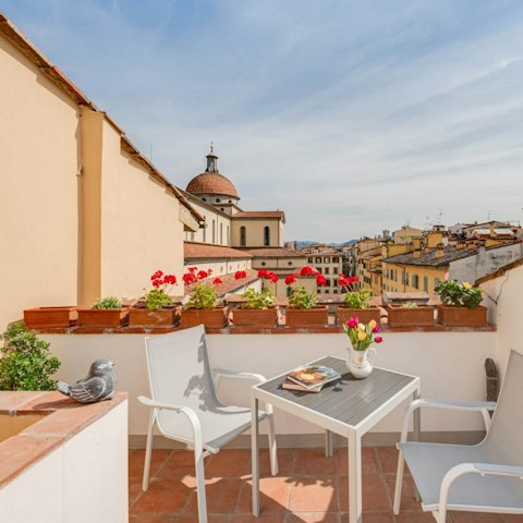 Take in the views over Florence from the private terrace