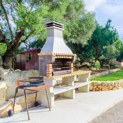 Fire up the impressive barbecue for a Spanish feast under the stars