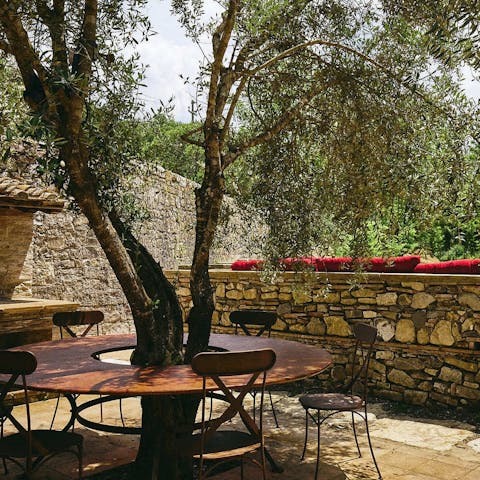 Savour locally sourced wine served on the terrace