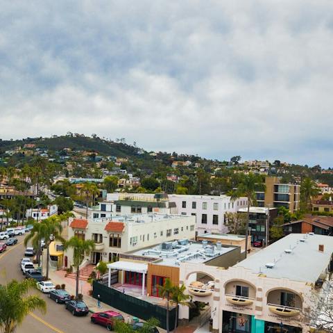 Head downstairs to find yourself in the heart of La Jolla Village