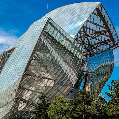 Get cultural with a visit to the nearby Louis Vuitton Foundation, an art museum and cultural centre designed by Frank Gehry