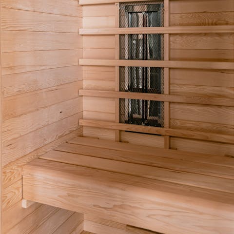 Unwind in the sauna after a bicycle ride to the beach