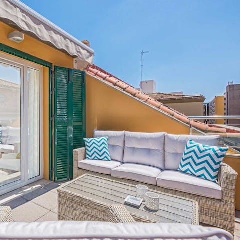 Sit out and enjoy tapas alfresco with a bottle of wine