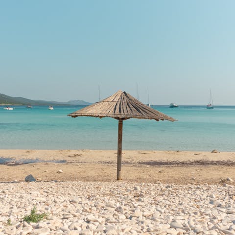 Drive just ten minutes to the beach