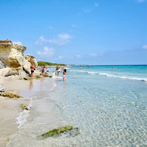 Drive half an hour away to the sandy shores of Torre Guaceto for a beach day