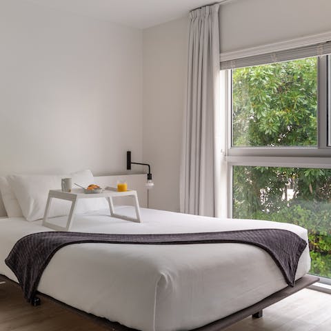 Wake up to views of the surrounding greenery