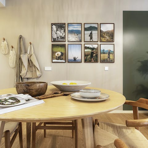 Sample traditional Portuguese treats from the stylish dining table